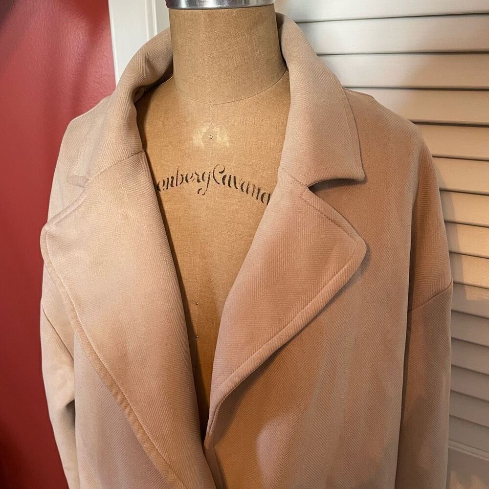 ZARA | tan/cream long coat M - Picture 4 of 11